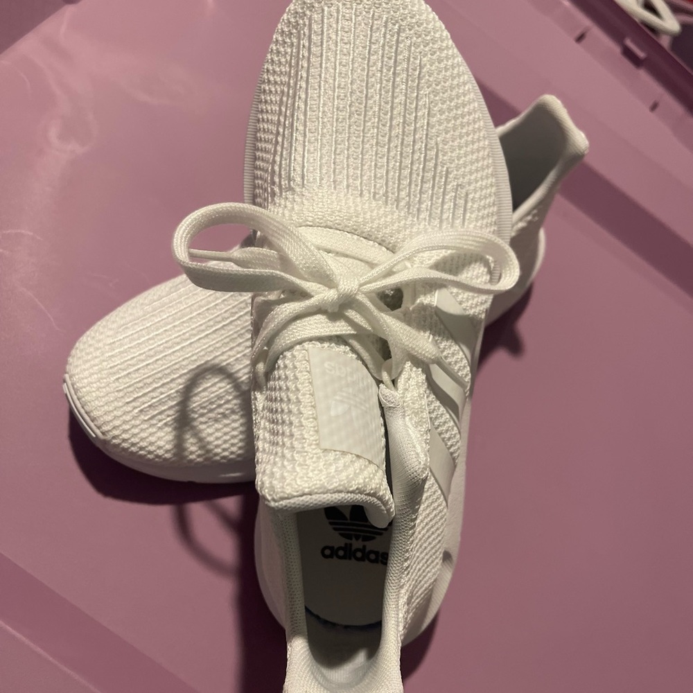 Adidas Women's All-White Knit Sneakers